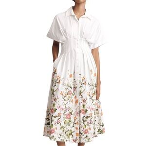 NWT The Tobie Button Front Pleated Shirt Dress by Exquise